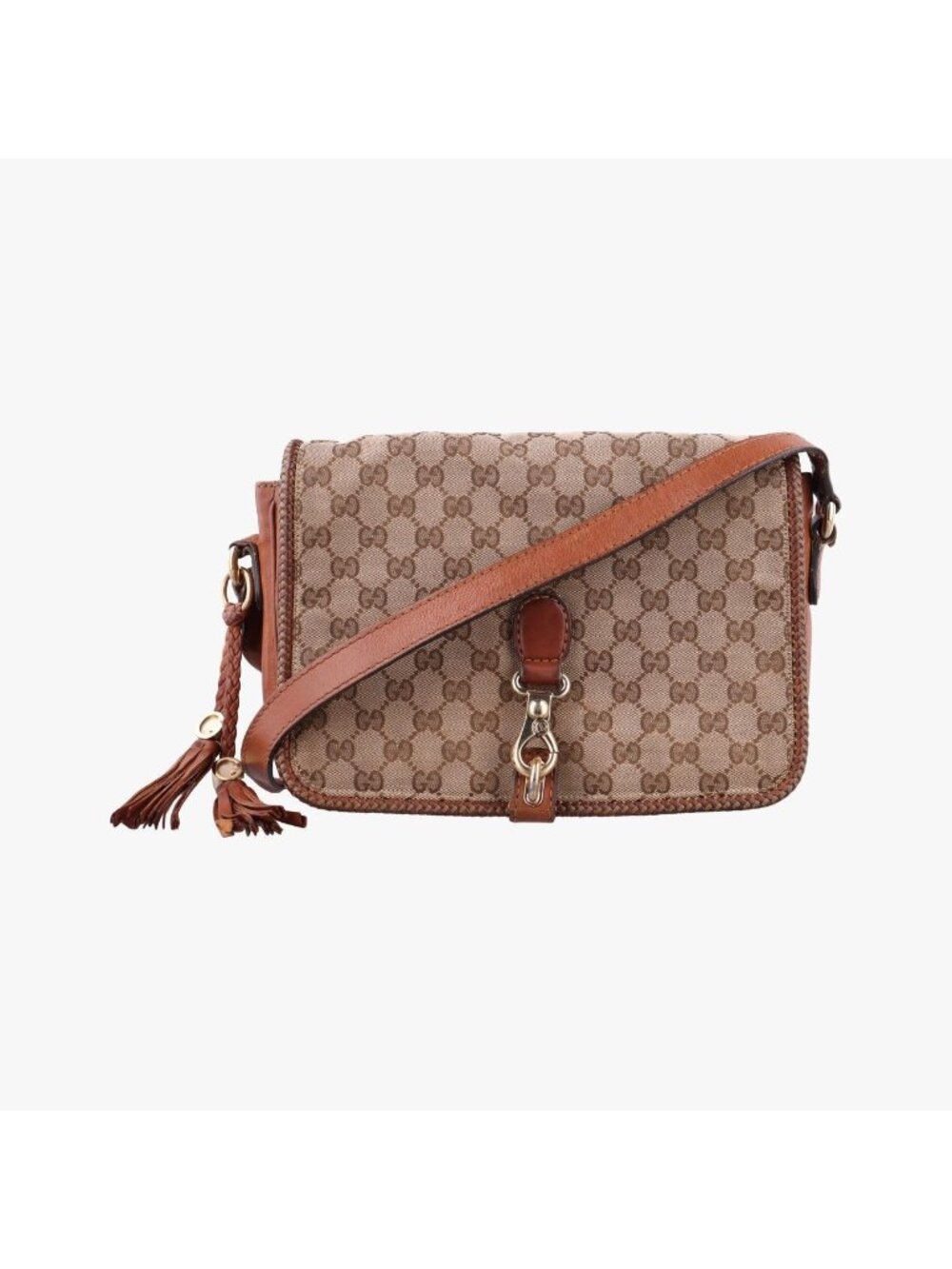 Gucci Marrakech Messenger Beige Brown Canvas Leather